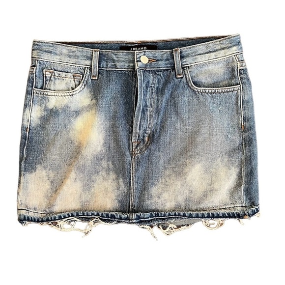 J BRAND Denim Mini Skirt Button Fly Size 26 - Picture 1 of 8